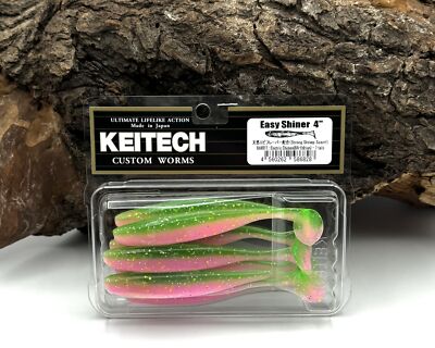 Keitech 4'' Easy Shiner Electric Chicken 7 Stück 10cm 5g Barsch Alarm BA UV Aktiv