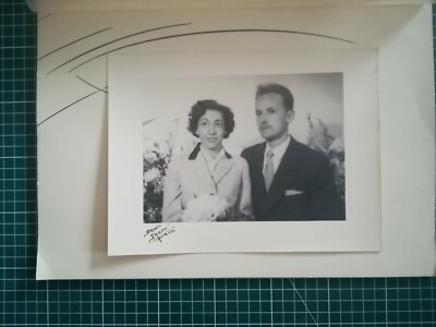 AA36 Foto Hochzeit sehr guter Zustand Paar - 60er Jahre - 23x17cm Studio Jack Paris