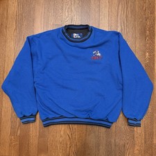 VTG New York Giants Embroidered Sweatshirt Size Large Blue Pro Player Football
