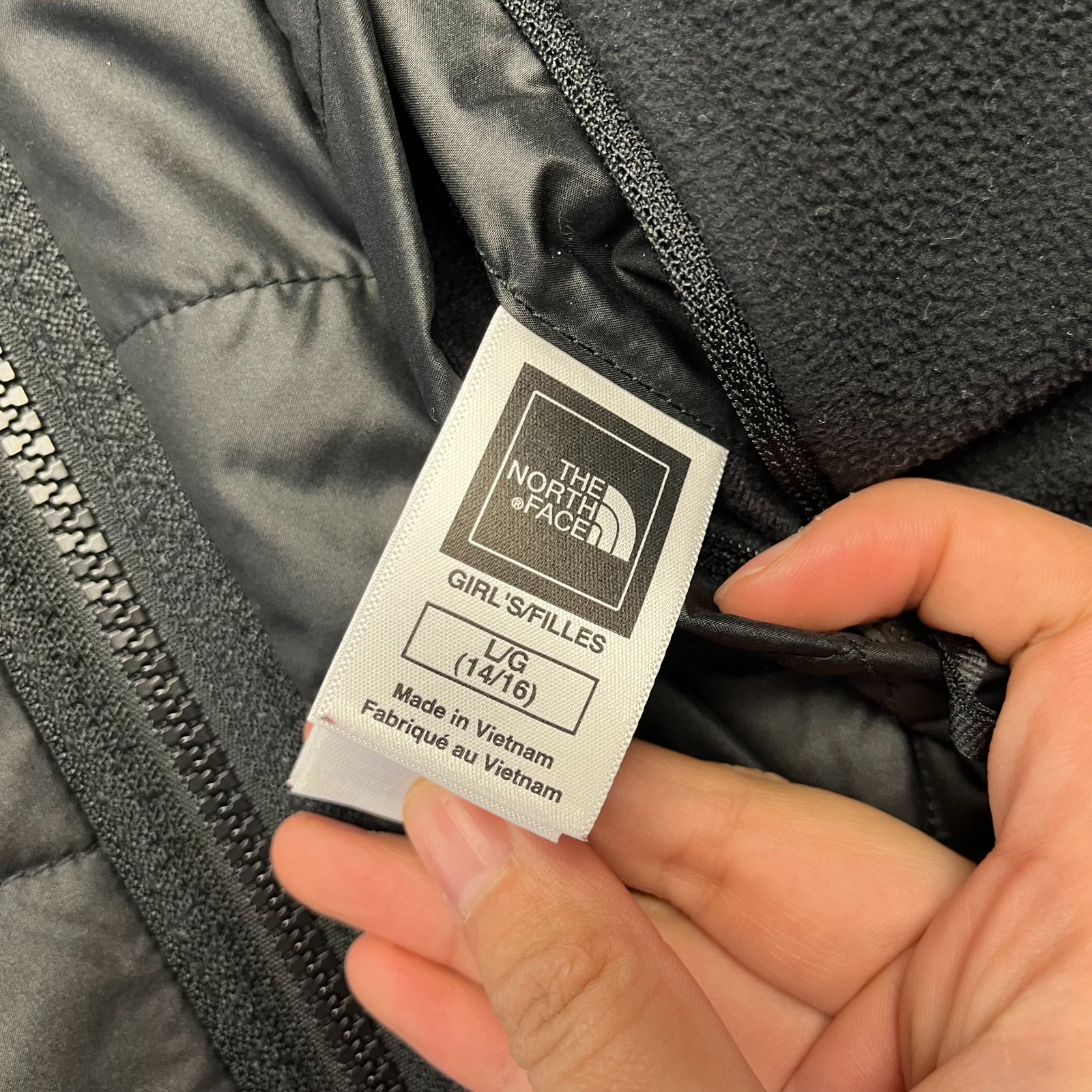 The North Face Girl's Jacket Size L (14/16) Black Osolita Hybrid Quilted Fleece thumbnail 7