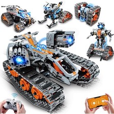 5-in-1 RC Building Toy with LED, APP/Remote Control 604PCS Rechargeable Set