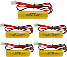 5 Pack 1.2V 900Mah Ni-Cd AA Exit Sign Emergency Light Battery Replacement