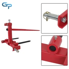 3 Point Trailer Hitch with 2" Receiver 49" Hay Bale Spear & 2 Stabilizer Spears