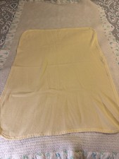 2 Vtg Carters Thermal Baby Crib Yellow Blankets Waffle Weave Satin Nursery Zoo