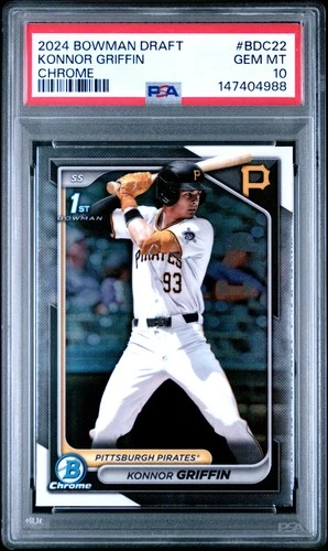 147404988 Konnor Griffin 2024 Bowman Draft #BDC-22 Chrome 1st RC PSA 10