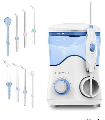FC162 Water Dental Flosser for Teeth/Braces,10 Pressure Levels, 8 Water Jet Tips