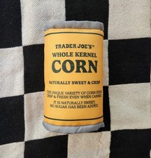 Trader Joe's Can of Corn DOG TOY with Squeaker Soft Pet Plush