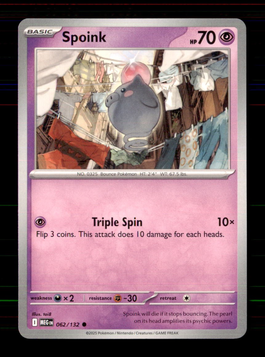 Spoink 062/132 Common Mega Evolution Pokemon Near Mint