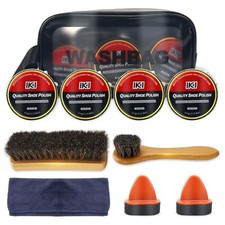 Leather Boot Care Kit - 10 PCS Shoe Polish  Shine Kit with Black Shoe