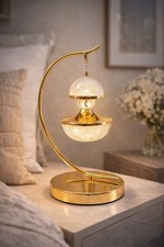 Luxury Gold Curved Table Lamp with Crystal Glass Shade