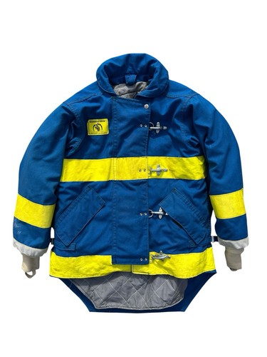 Vintage Morning Pride Blue Firefighter Turnout Bunker Jacket - Faded Tag (READ)