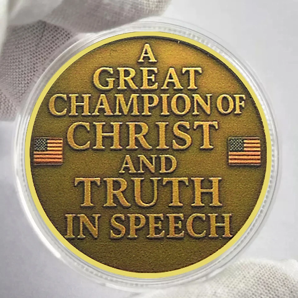 Charlie Kirk 1993–2025 Memorial Golden Coin Champion of Christ Truth Freedom USA - image 4 of 4