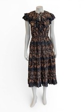 ULLA JOHNSON * Jacqueline * Yoked Midi Dress with Lace * Size 6