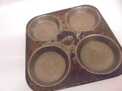 Vintage Vier Loch Yorkshire Pudding Blech Backblech
