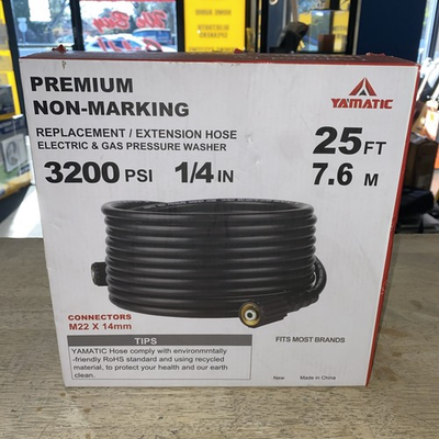 #ad YAMATIC Pressure Washer Hose 25 FT Power Washer Hose 1 4quot; Kink Free M22 14mm $21.99
