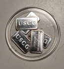 Five 1 Gram .999 Silver Ingots / Bars USCG In Plastic Holder