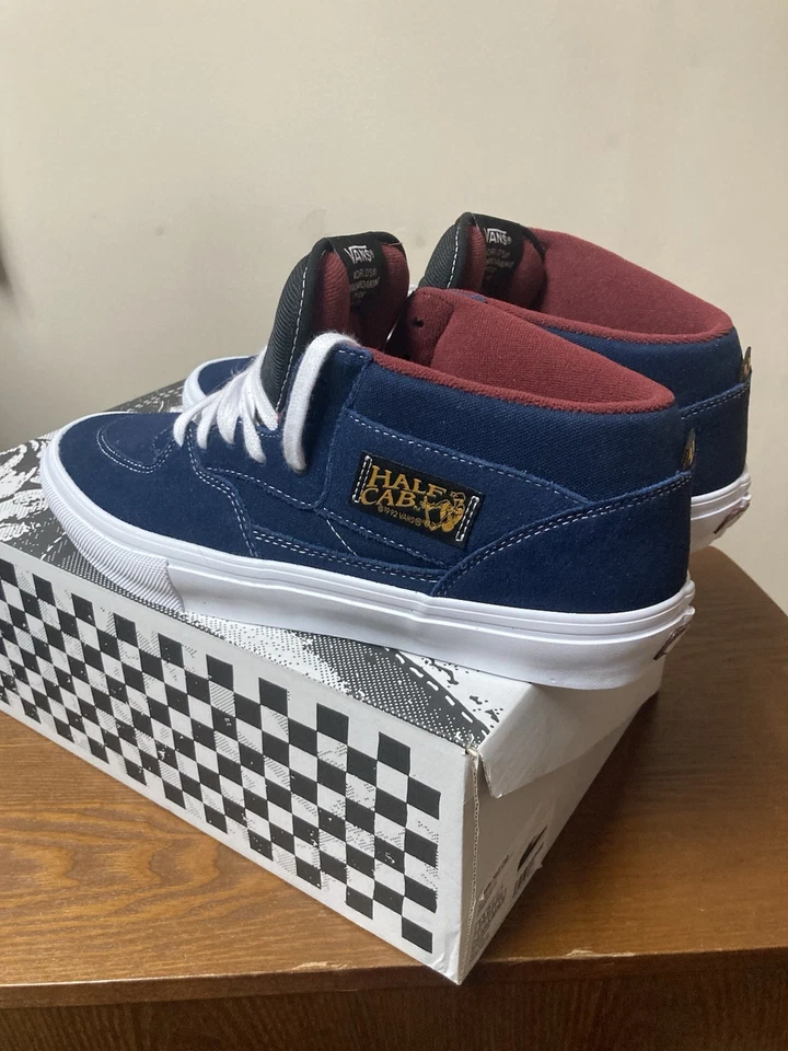 Vans Half Cab Hombre Monopatín Talla 11.5, Nuevo, Azul, Blanco, Rojo/Amarillo Borde Foto 3 de 4