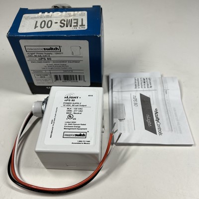 Acuity Controls Sensor Switch nLight nPS 80 Power Supply 120/277 VAC 15 VDC 80mA