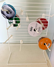 White Ribbon Organizer/Dispenser  12 Hooks - Premium Crafting Storage