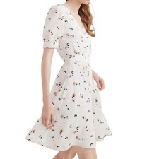Madewell Daylilly Pintuck Dress In Sweet Blossoms Matilda White Wash Size 14