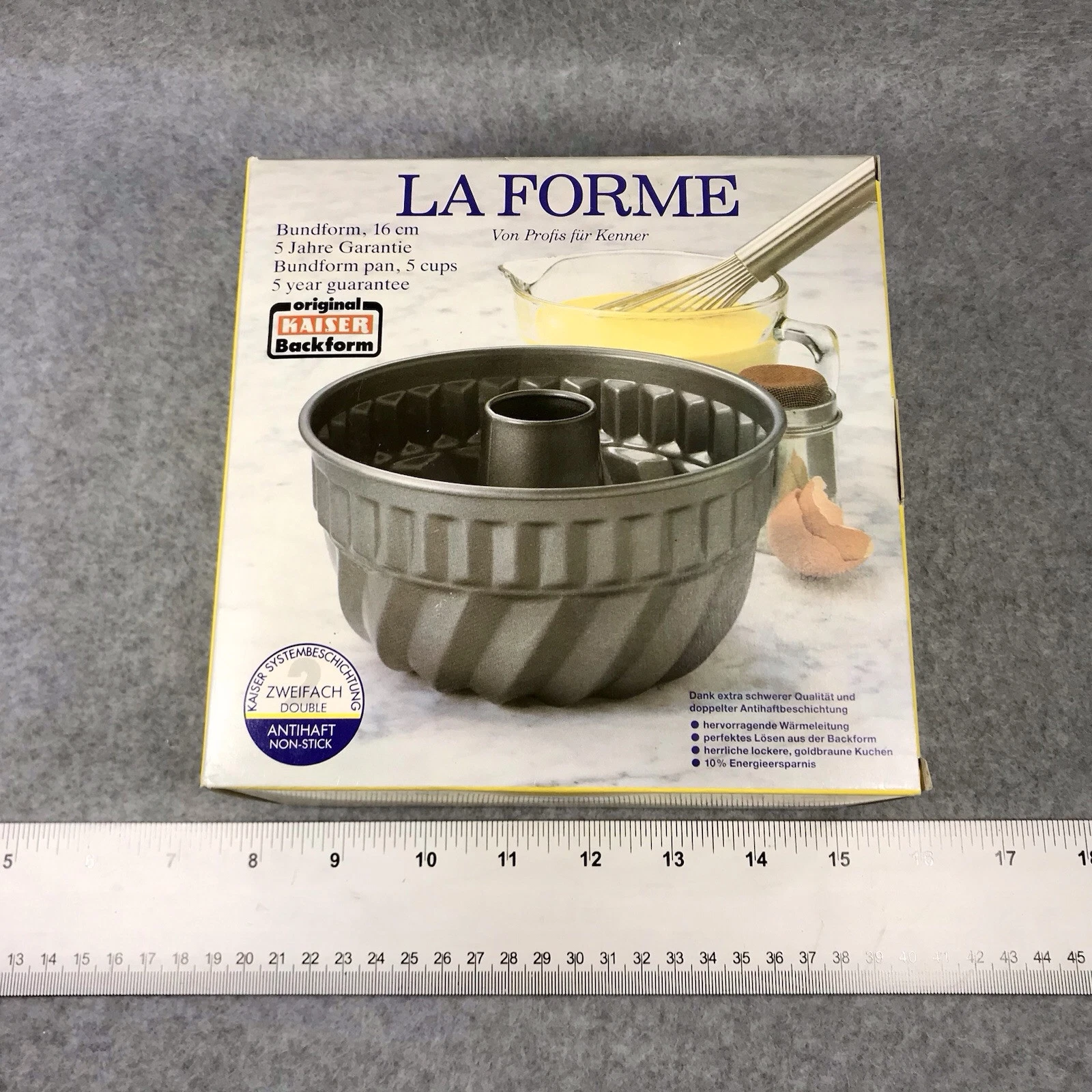 Original Kaiser Backform La Forme Bundform Pan 6.5" 5 Cups Non-Stick Vintage New