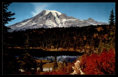 Postcard Mount Rainier and Reflection Lake, Washington