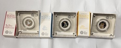 Beatrix Potter 2018 Silber PP Münzen - 50p (3er Set) COA