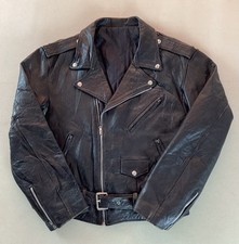 Vintage Leather Biker Jacket Motorcycle Jacket Sheepskin Size 46