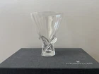 VINTAGE STEUBEN CLEAR CRYSTAL ART GLASS VASE W/ BOX
