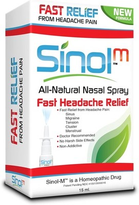 Sinol Headache Relief Spray, Over-The-Counter Medication Nose Spray for... 