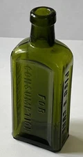 Vintage PISO'S CURE FOR CONSUMPTION HAZELTINE & Co. - Deep Olive Green - NICE!