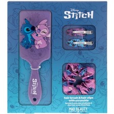 Disney Stitch Hairbrush Scrunchie Hair Clips Set