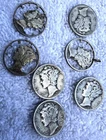 Lot of 7 Mercury Dimes 90% Silver