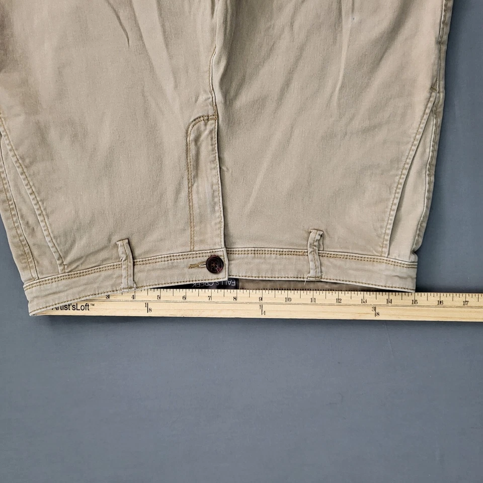 Falls Creek Shorts Mens Size 30 Chino 10" Inseam Khaki Mid Rise Stretch Tan * - Imagem 3 de 4
