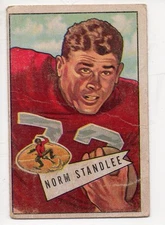 1952 Bowman Large Football Card #42 Norm Standlee-San Francisco 49ers Poor Card