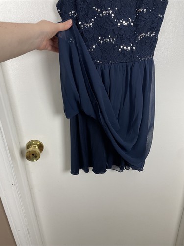Speechless Dress Women’s Juniors Size 1 Navy Blue Sleeveless Fit & Flare NWT - Picture 9 of 16