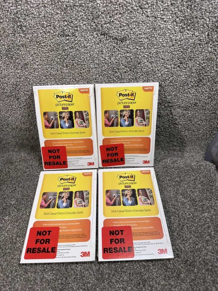 4 Packs Post-it 3M Sticky Picture Paper 25 Sheets 4"x6" Inkjet Matte (100 Total) - Image 3 of 3