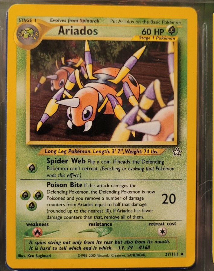 Pokemon Card Ariados Neo Genesis 27/111 - Lightly Played Condition