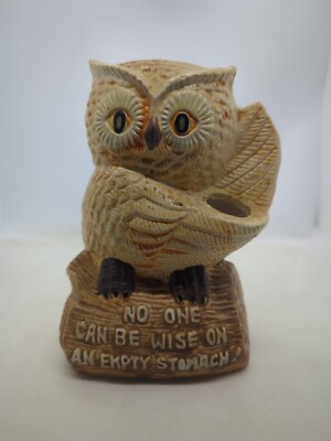 Enesco No One Can be Wise on an Empty Stomach Owl Planter or Utensil Holder