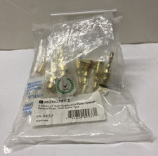 Monoprice High-Quality Gold Plated Speaker Banana Plugs 5 Pairs Open Screw 9437
