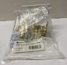 Monoprice High-Quality Gold Plated Speaker Banana Plugs 5 Pairs Open Screw #9437