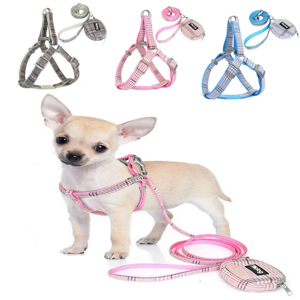 SMALL ANIMAL OUTDOOR Walking Harness Pink Plaid Vest Leash Set Chest Stra  UK SMO £10.79 - PicClick UK