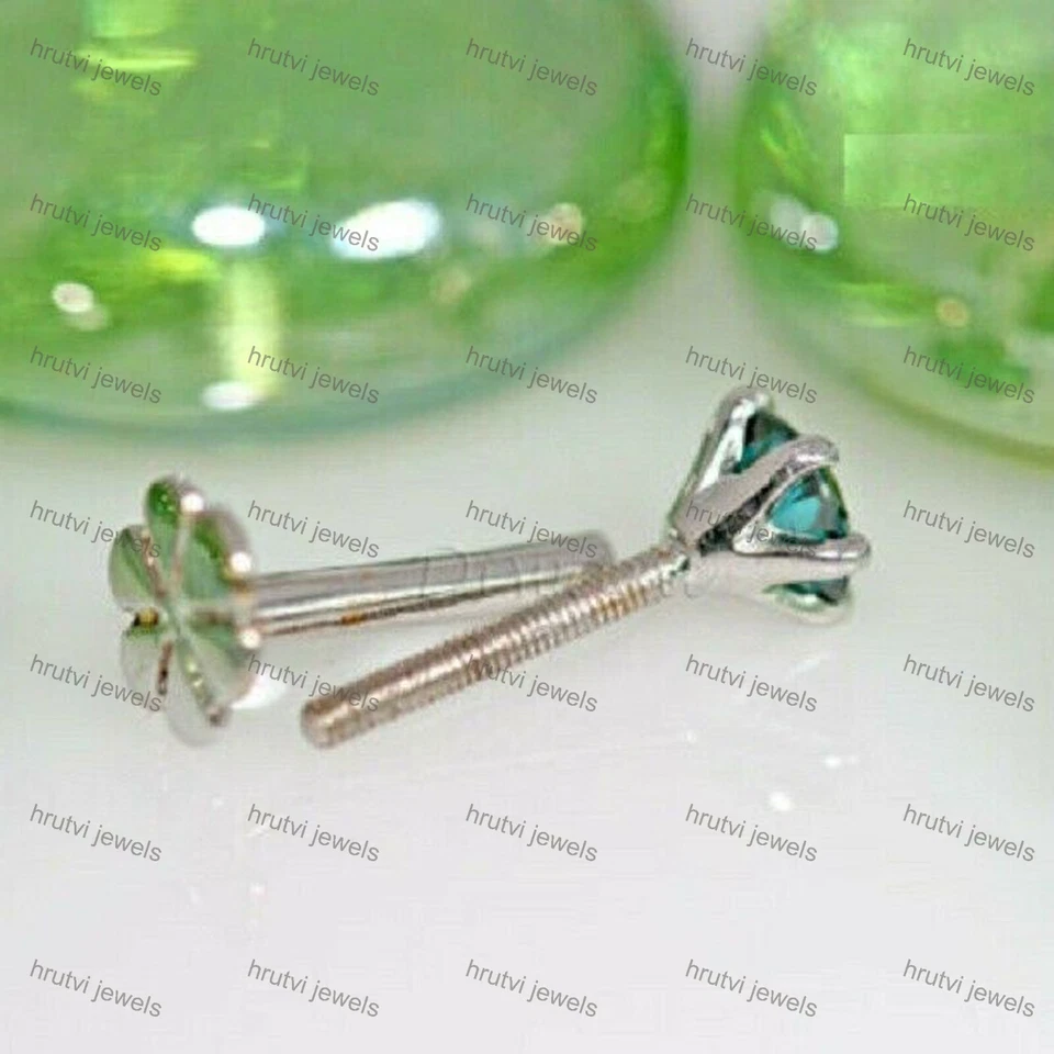 Anillo de plata de ley con pasador de labio de nariz de diamante azul simulado de 3,0 mm Foto 3 de 3