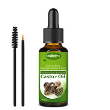100% Pure Organic Castor Oil for Eyelashes Eyebrows Hair Growth Cold Pressed -UK