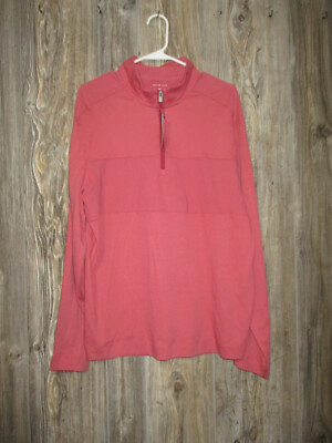 Van Heusen NWT Sz Medium Rose Partial Zip Long Slv Shirt Hipster Preppy Polished
