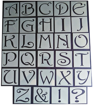 Shabby Chic Vintage Alphabet Buchstaben Schablone 65mm/54mm Oberhülle große Hochzeit