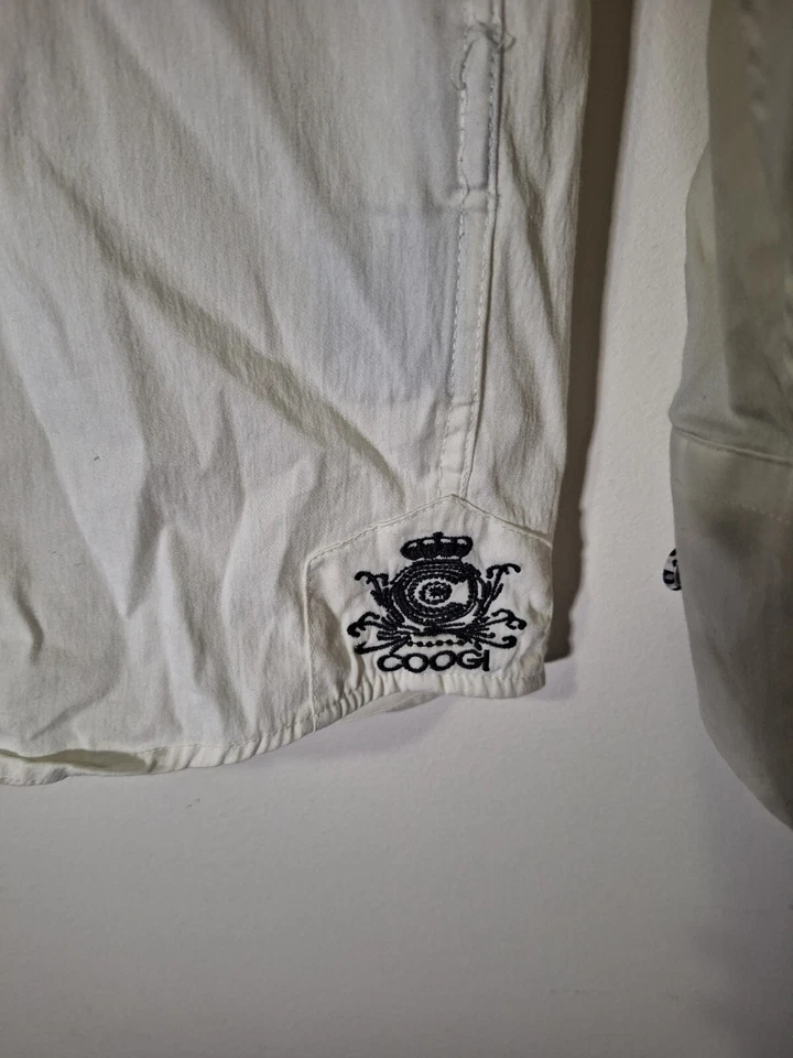Coogi Button Down Shirt Men's Medium White Long Sleeve Cotton Designer - Image 3 of 4