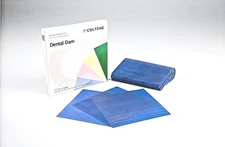 Coltene 07315 HYGENIC Dental Dam, Ready Cut, Heavy, 6" x 6" Blue 