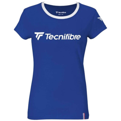 Tecnifibre Womens T-Shirt Tennis Pickleball Jersey Cotton Tee Royal Blue Size XS