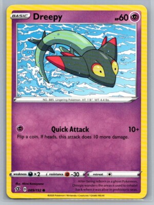 Dreepy 089/192 Rebel Clash Common Pokémon TCG 2020